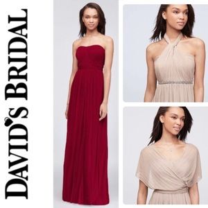David’s bridal convertible mesh dress in Apple